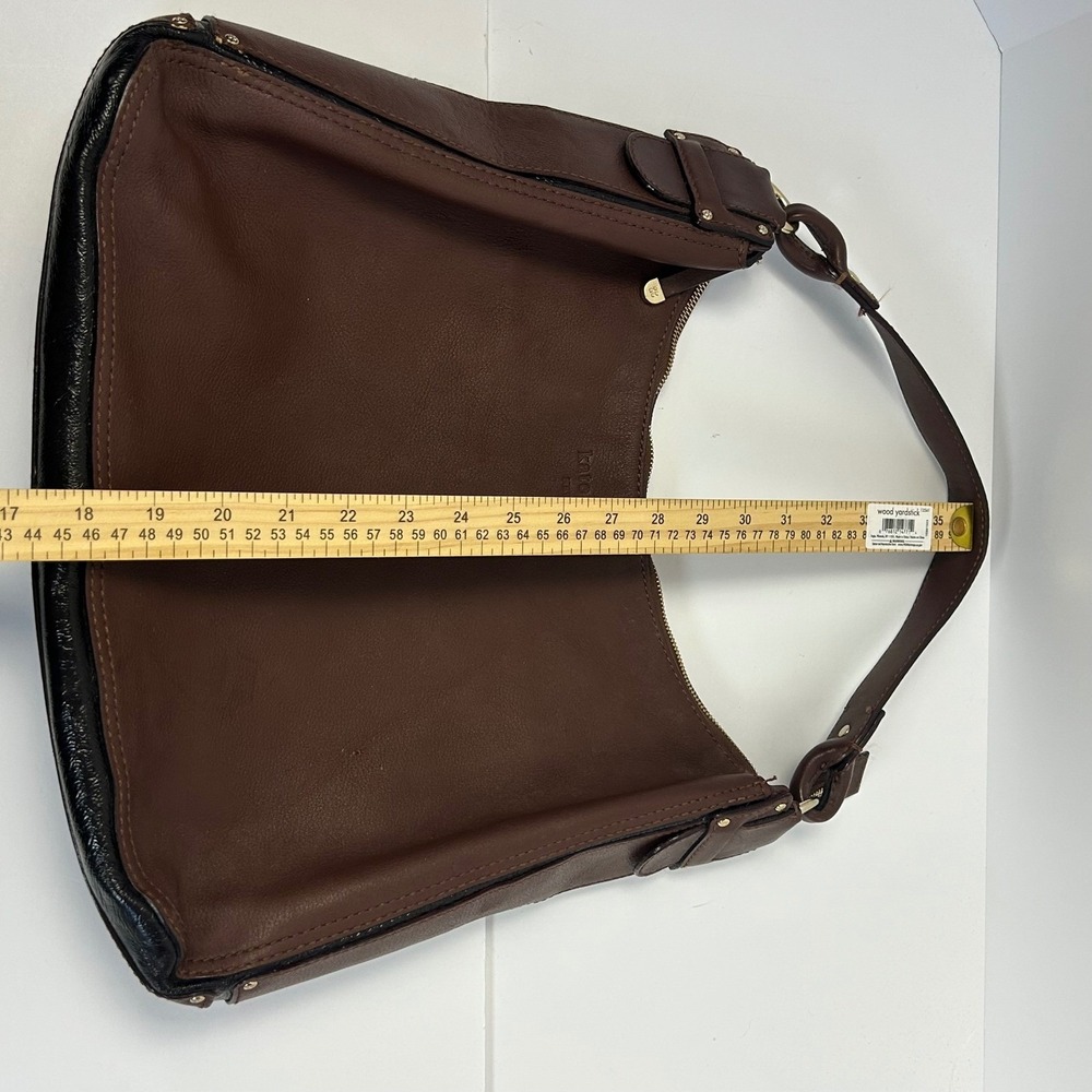 Kate Spade New‎ York Leather Hobo Shoulder Bag Purse Brown Gold Tone Hardware - Picture 15 of 16
